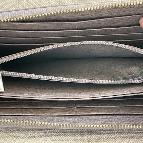 Furla Women Wristlet Genuine Leather Beige Wallet Card Holder Purse - Picture 9 of 12